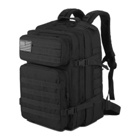 Tactical 45L Molle Rucksack Backpack (Color: Black)